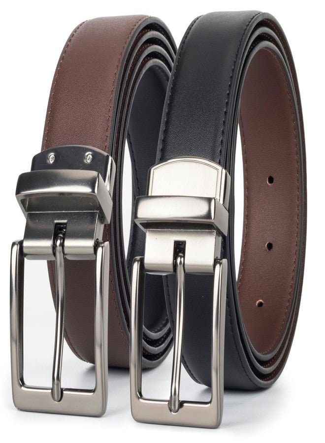 CaySep Reversible Leather Belt for Men - Dual Sided Dress and Casual Belt, Trim to Fit, 2 Styles in One Belt (Suit for waist 27-39”) - Image 4